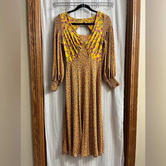 Free People Dresses & Skirts - 🔆Floral Yellow and Purple Women's Dress Size around XS